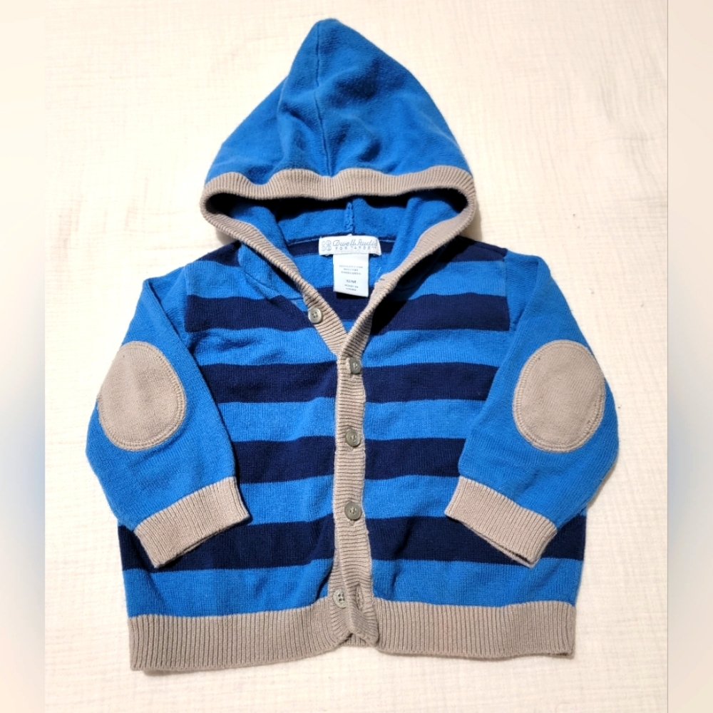 Baby Blue Strip Long Sleeve Sweater Size 6 Months Button Up